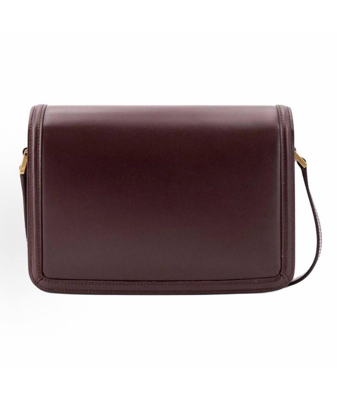 SAINT LAURENT Бордовая кожаная сумка через плечо, фото 3