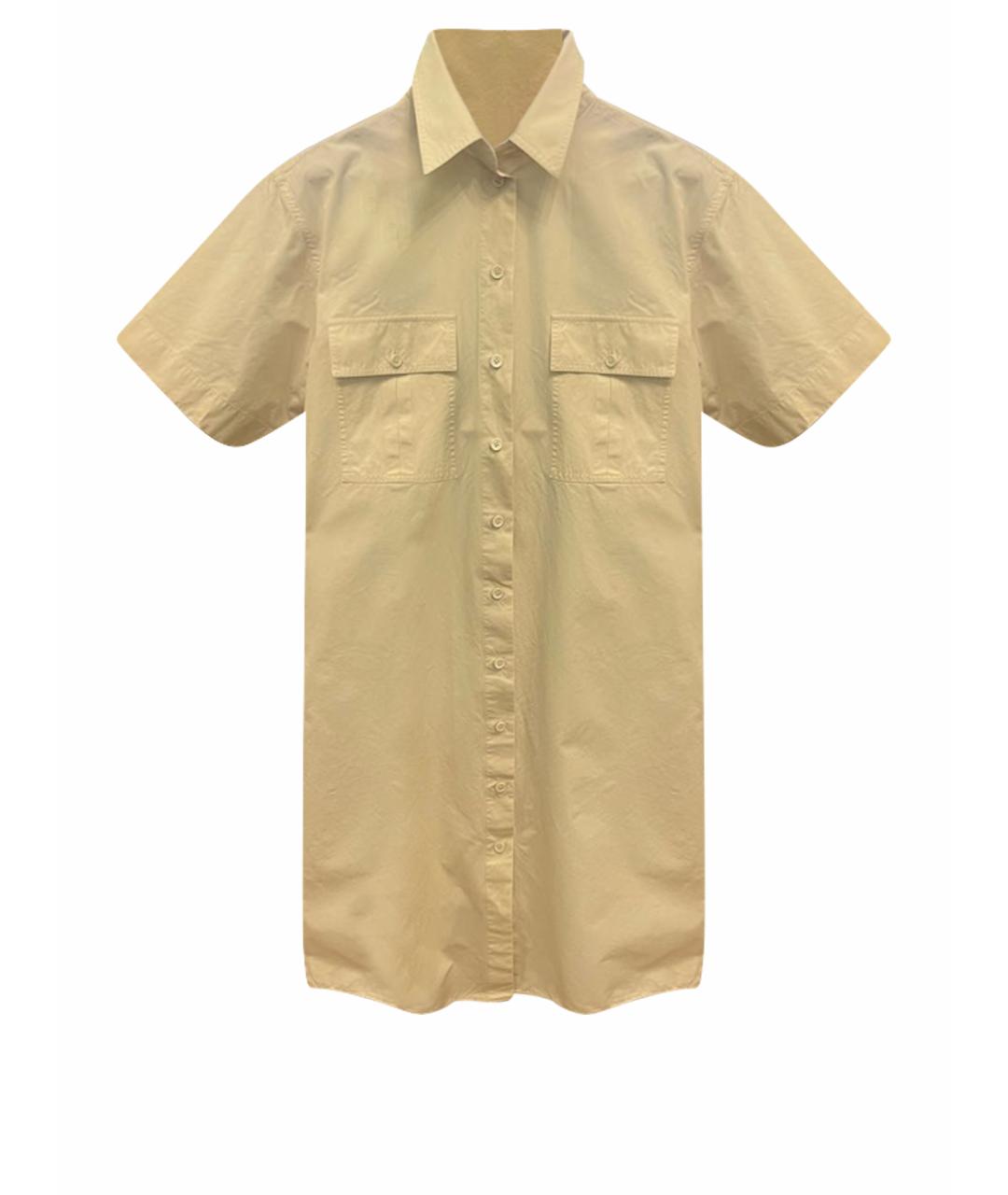 JIL SANDER Желтое хлопковое повседневное платье, фото 1