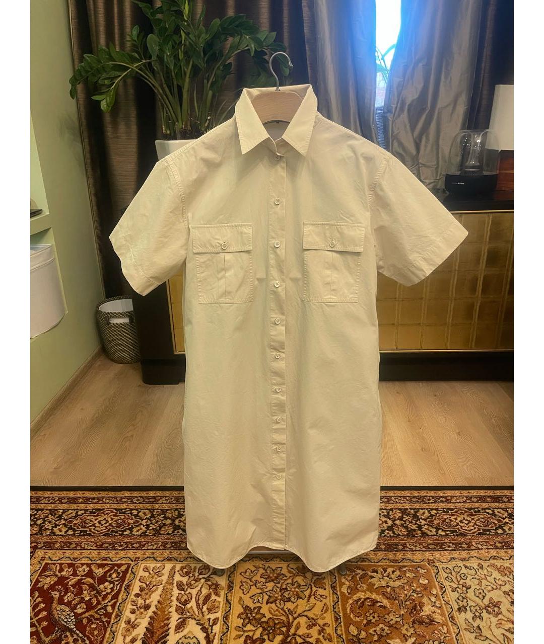 JIL SANDER Желтое хлопковое повседневное платье, фото 6