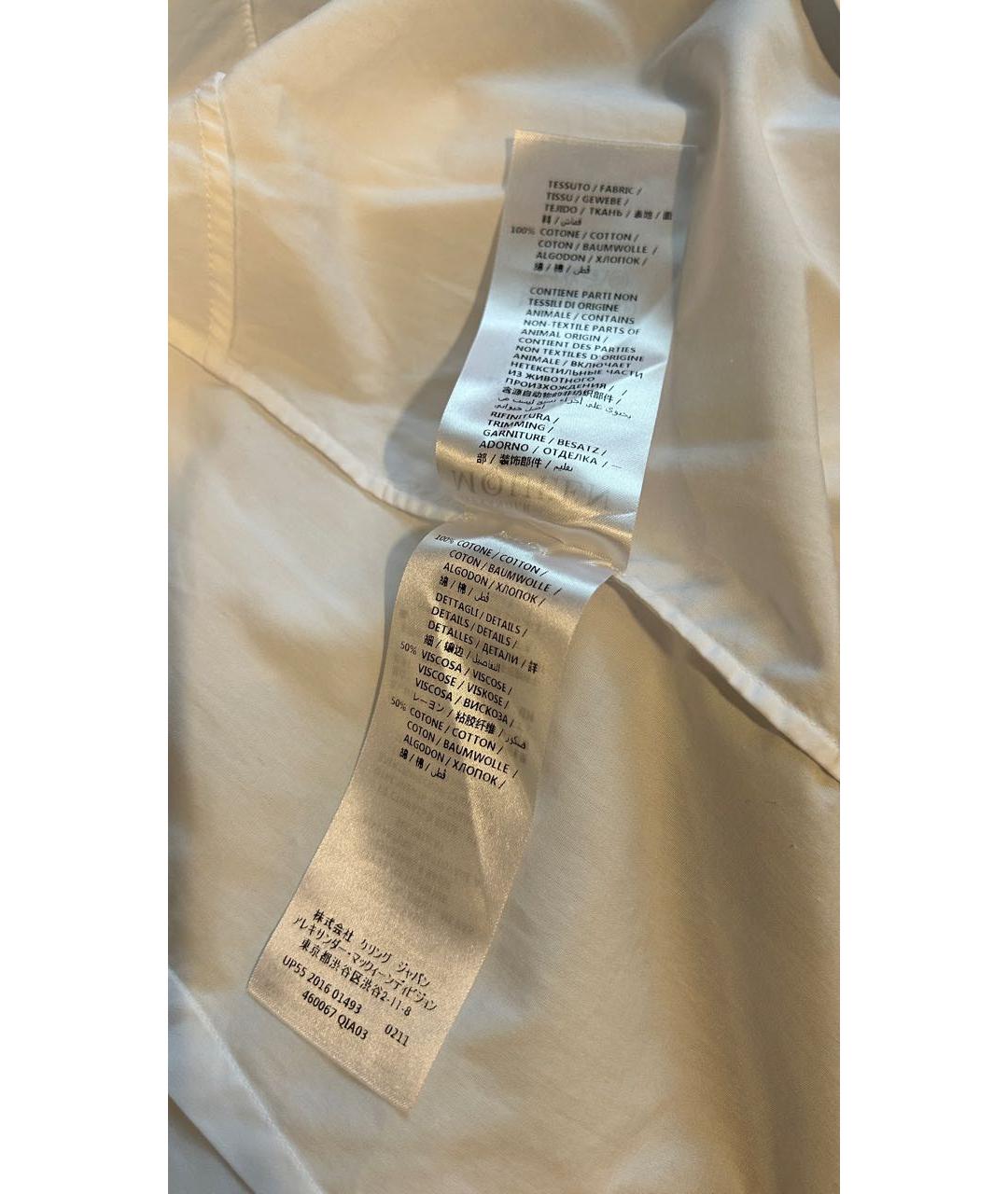 ALEXANDER MCQUEEN Белая хлопковая блузы, фото 7