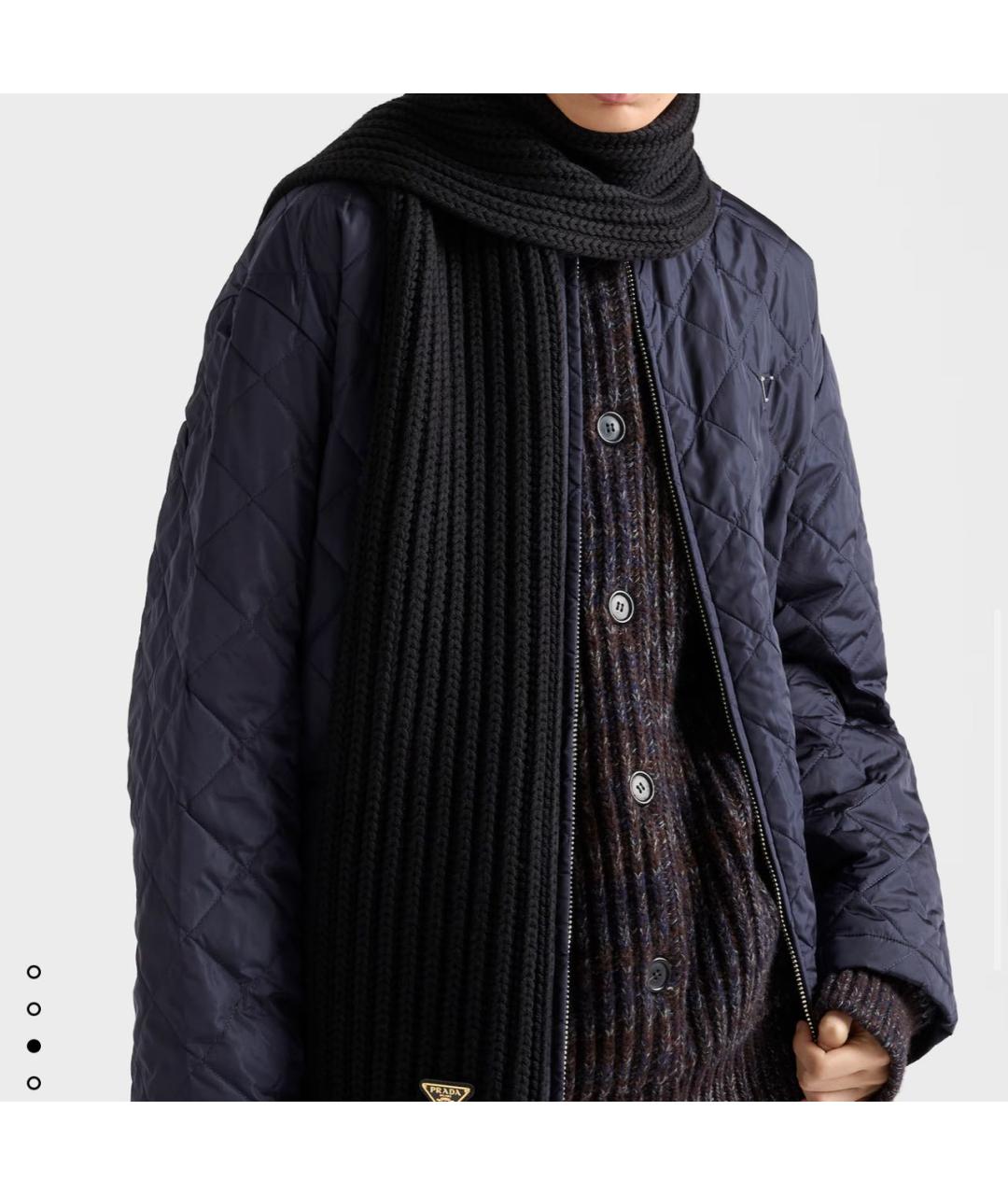 PRADA Черный шерстяной шарф, фото 2