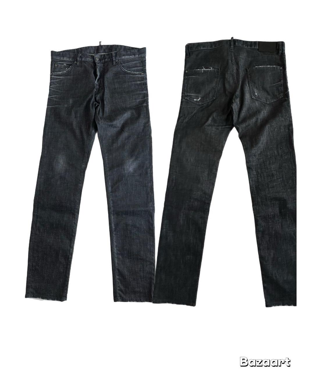 DSQUARED2 Серые хлопко-эластановые джинсы скинни, фото 6