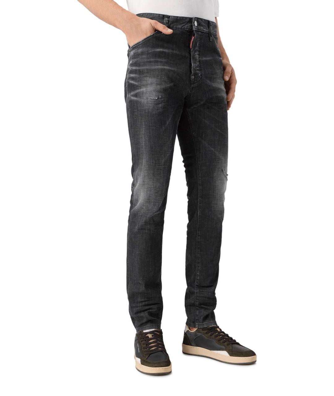 DSQUARED2 Серые хлопко-эластановые джинсы скинни, фото 5