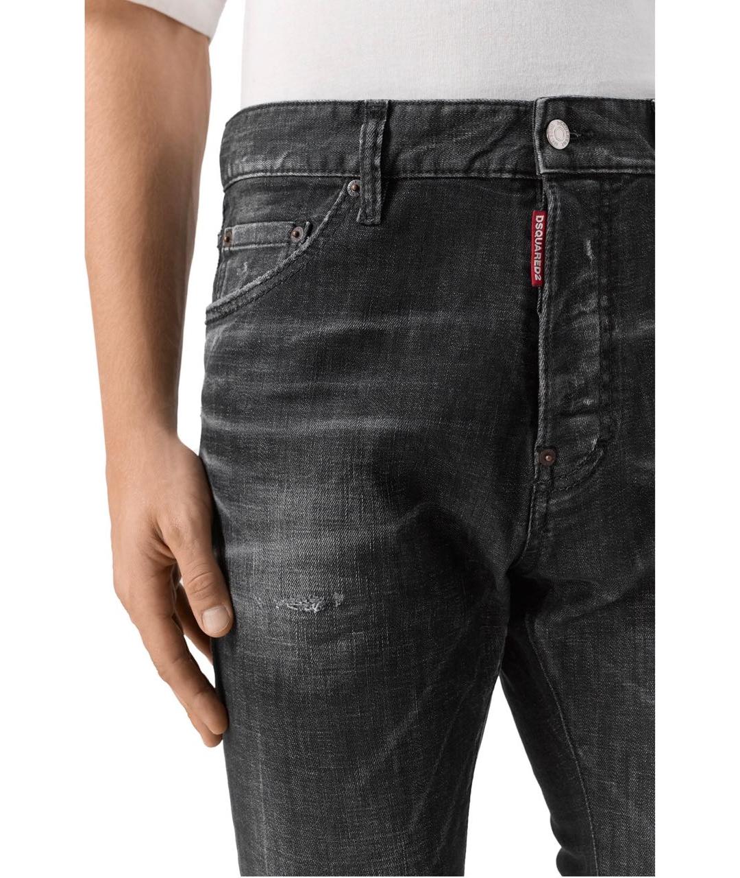 DSQUARED2 Серые хлопко-эластановые джинсы скинни, фото 3