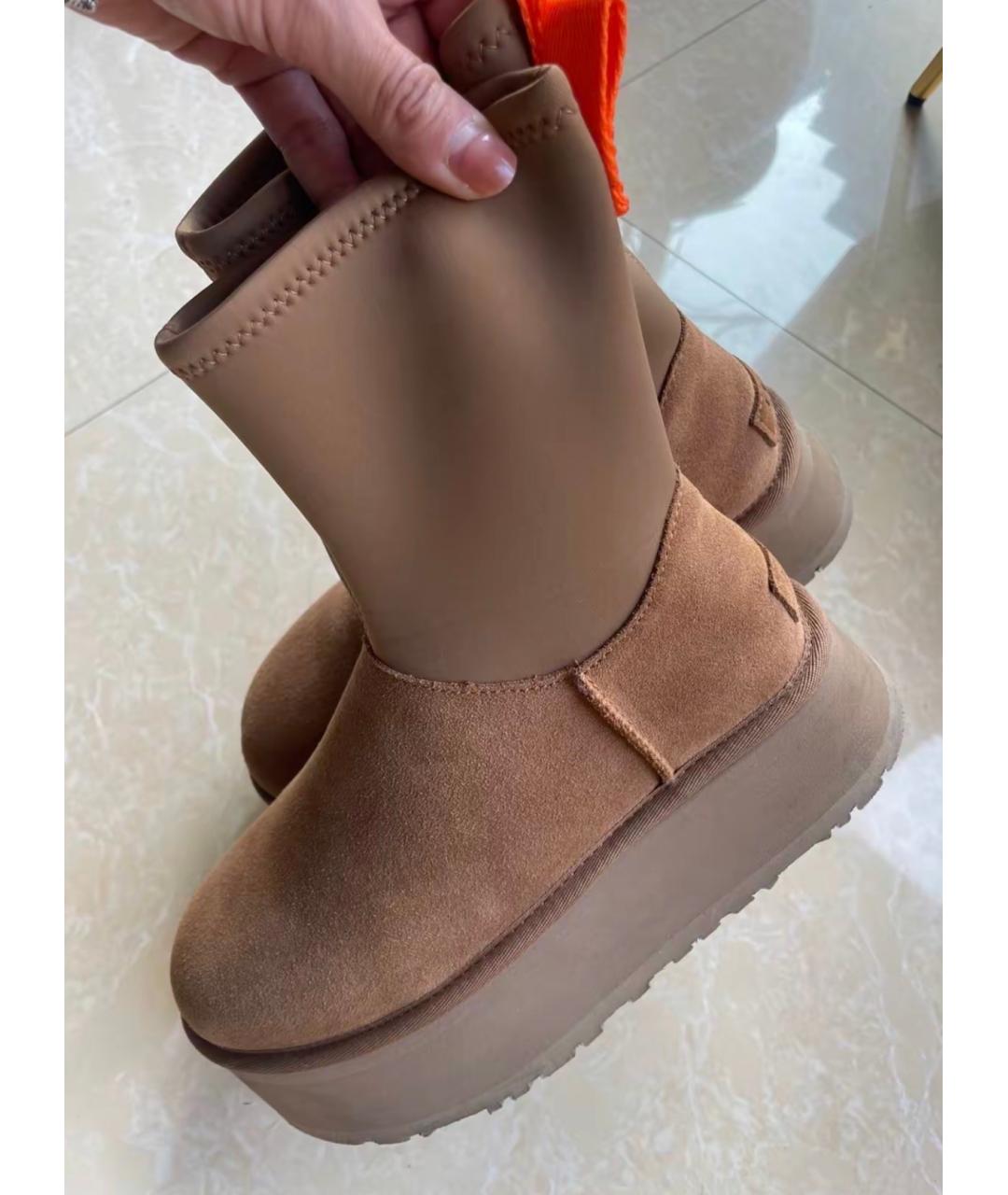 UGG AUSTRALIA Коричневые замшевые ботинки, фото 4