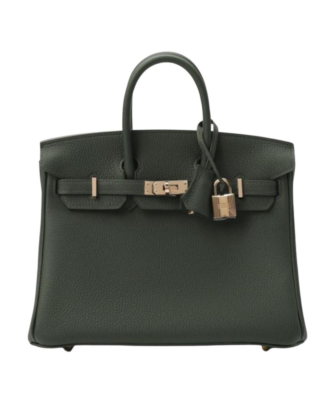 HERMES Антрацитовая кожаная сумка с короткими ручками, фото 1