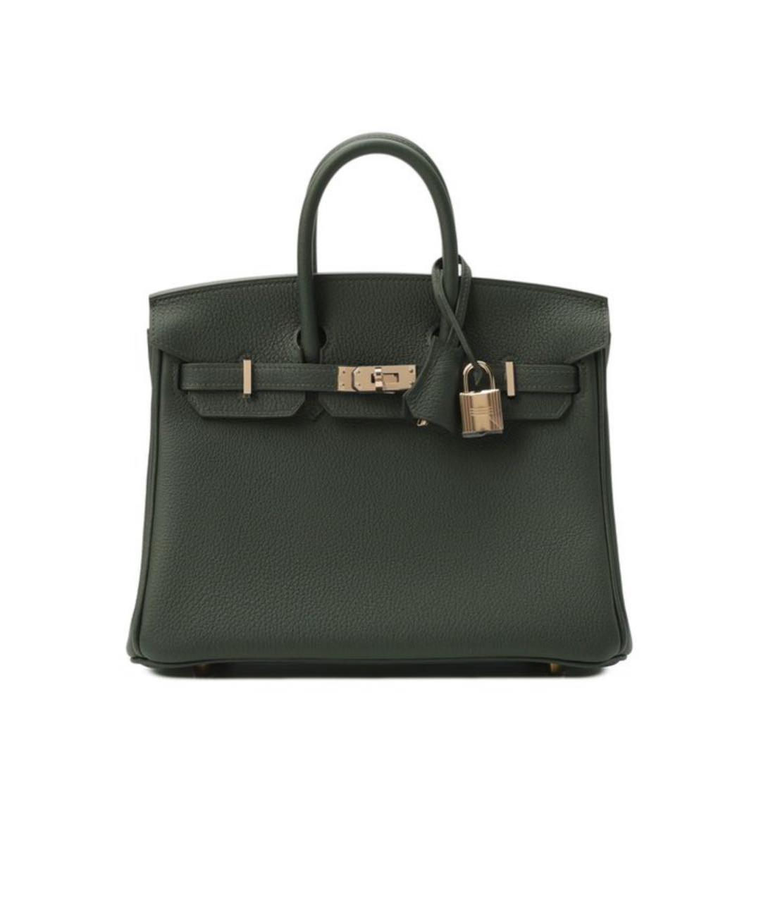 HERMES Антрацитовая кожаная сумка с короткими ручками, фото 8