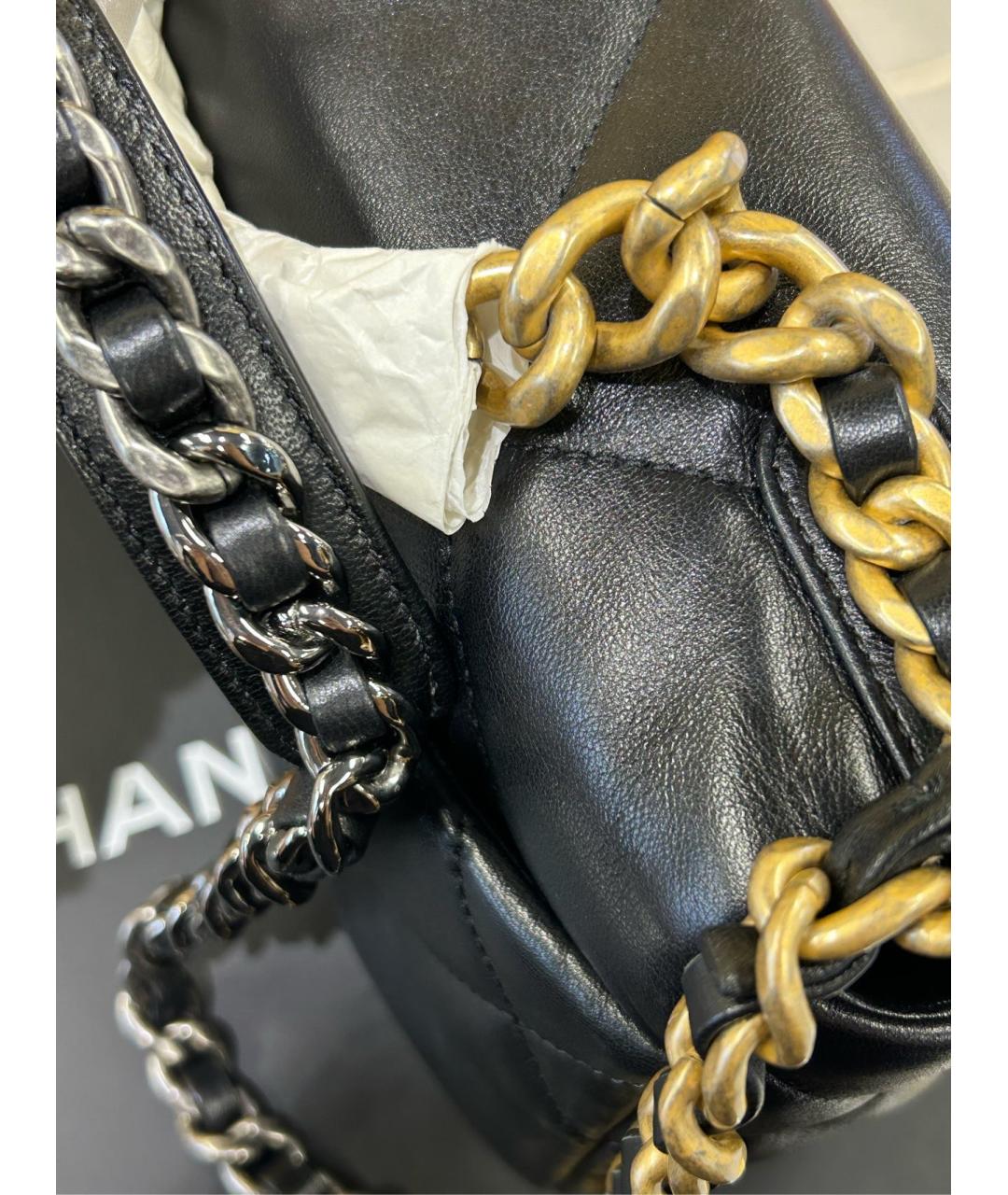 CHANEL Черная кожаная сумка через плечо, фото 6