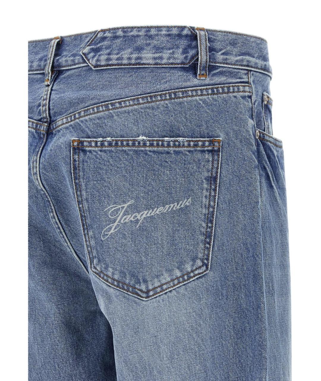 JACQUEMUS Голубые хлопковые прямые джинсы, фото 3