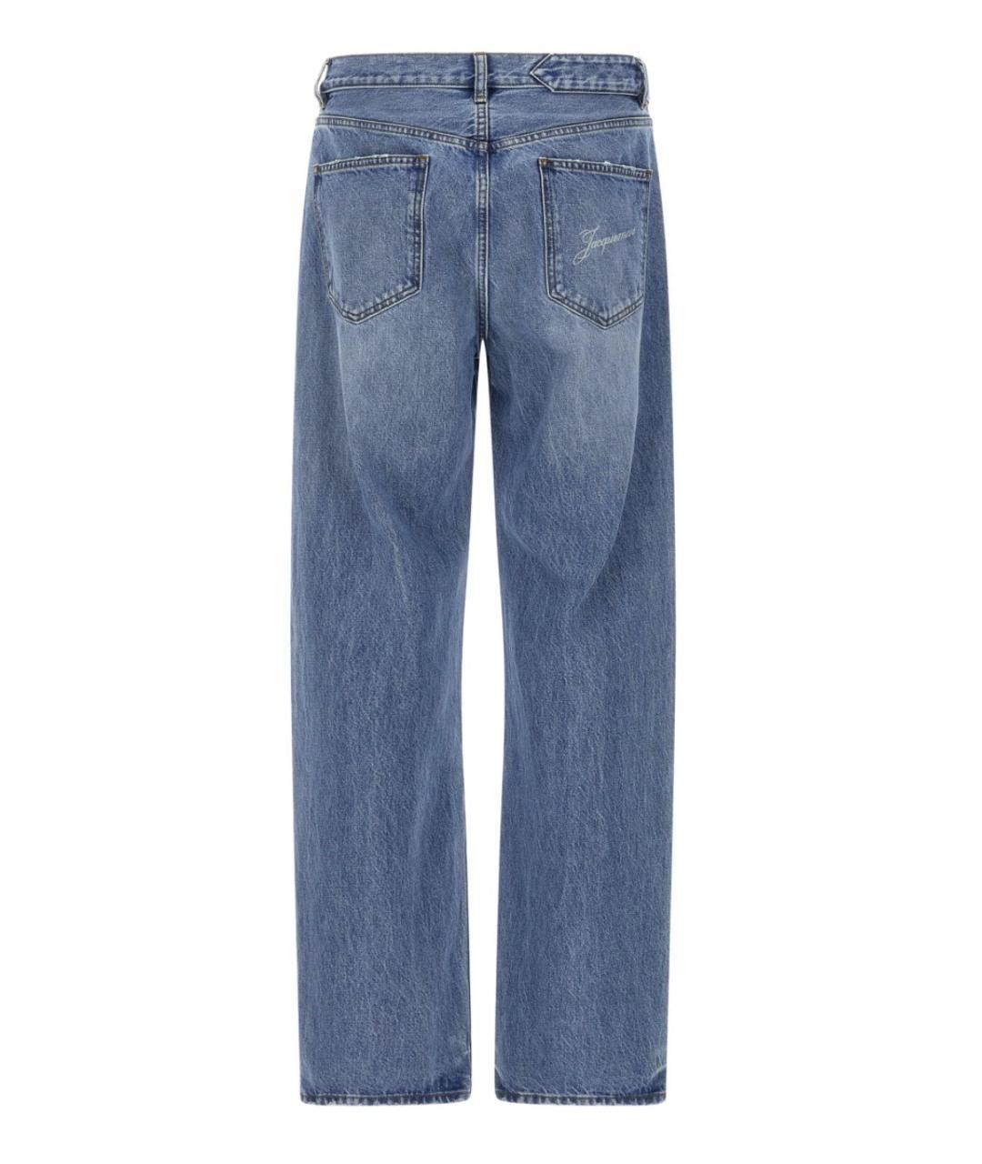 JACQUEMUS Голубые хлопковые прямые джинсы, фото 2
