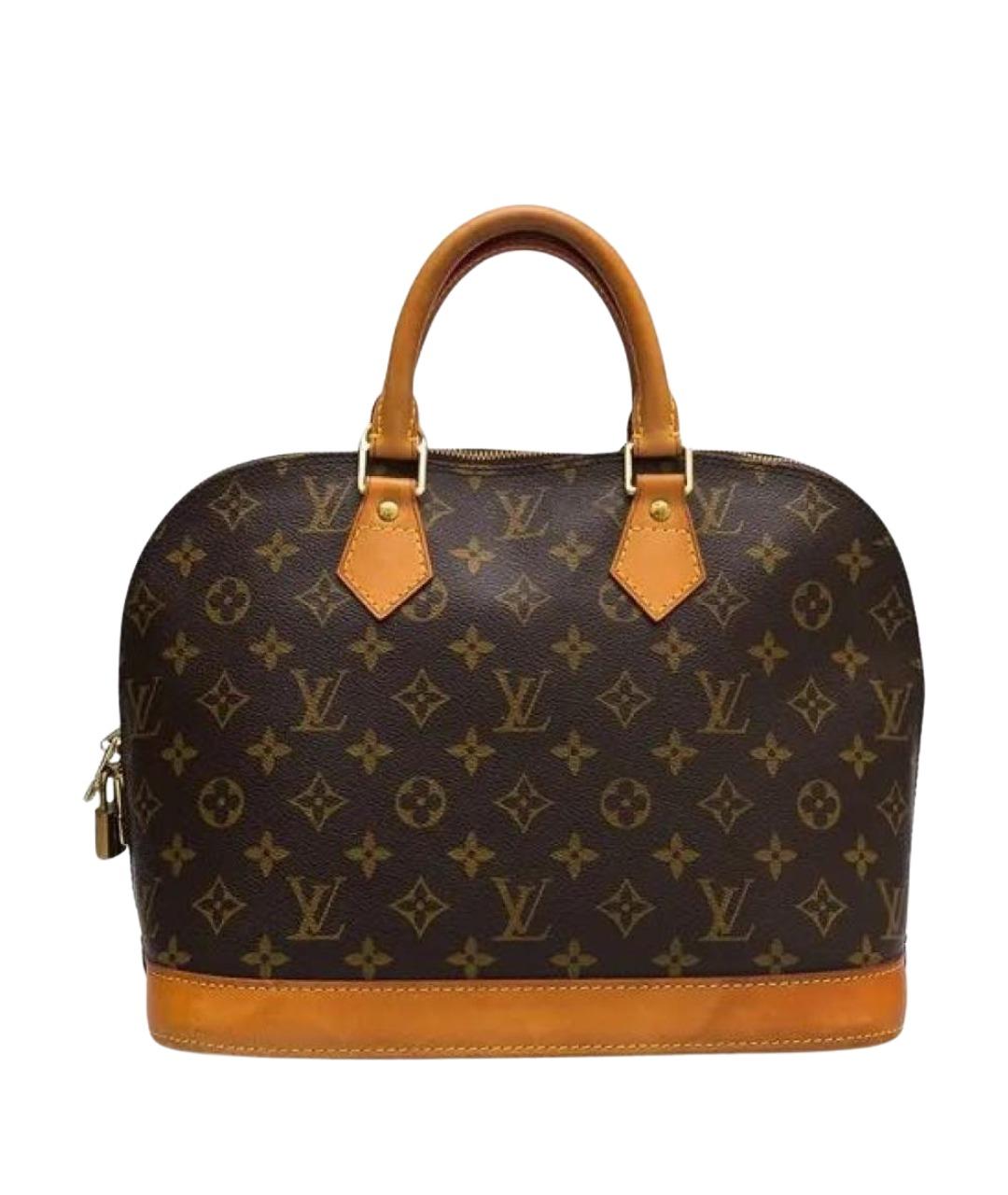 LOUIS VUITTON Коричневая кожаная сумка с короткими ручками, фото 1