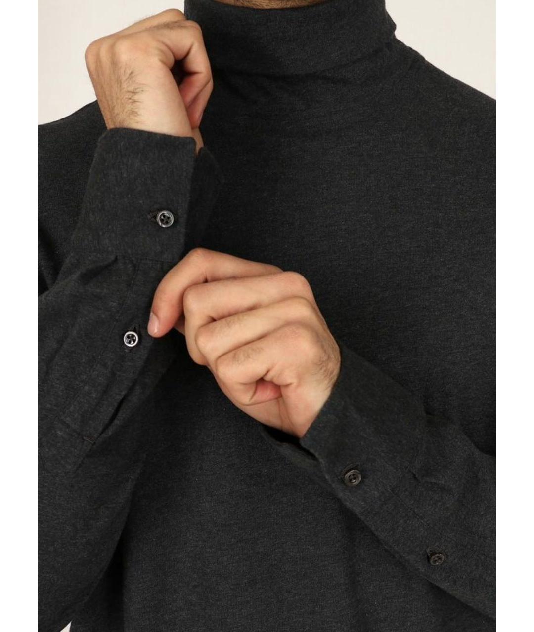 ISAIA Антрацитовая хлопковая водолазка, фото 2