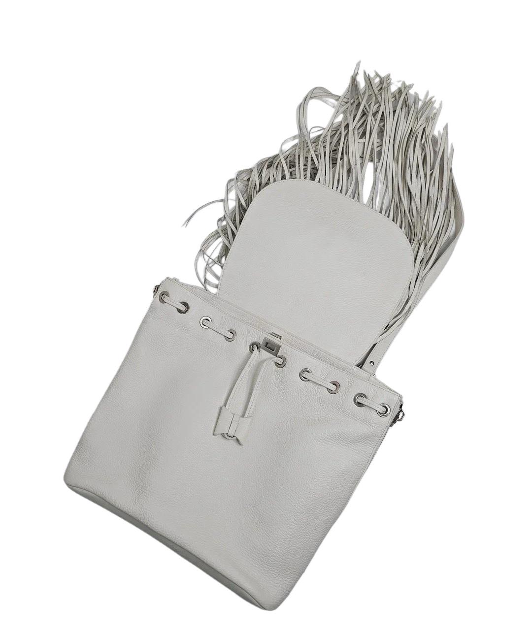 PHILIPP PLEIN Белая кожаная сумка через плечо, фото 5