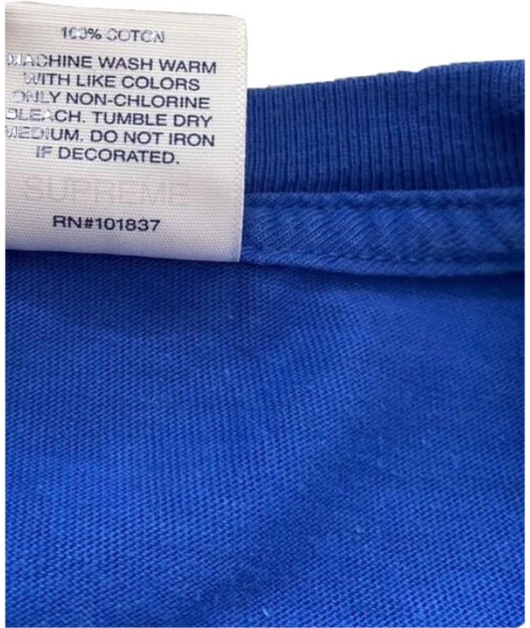 SUPREME Синяя хлопковая футболка, фото 5