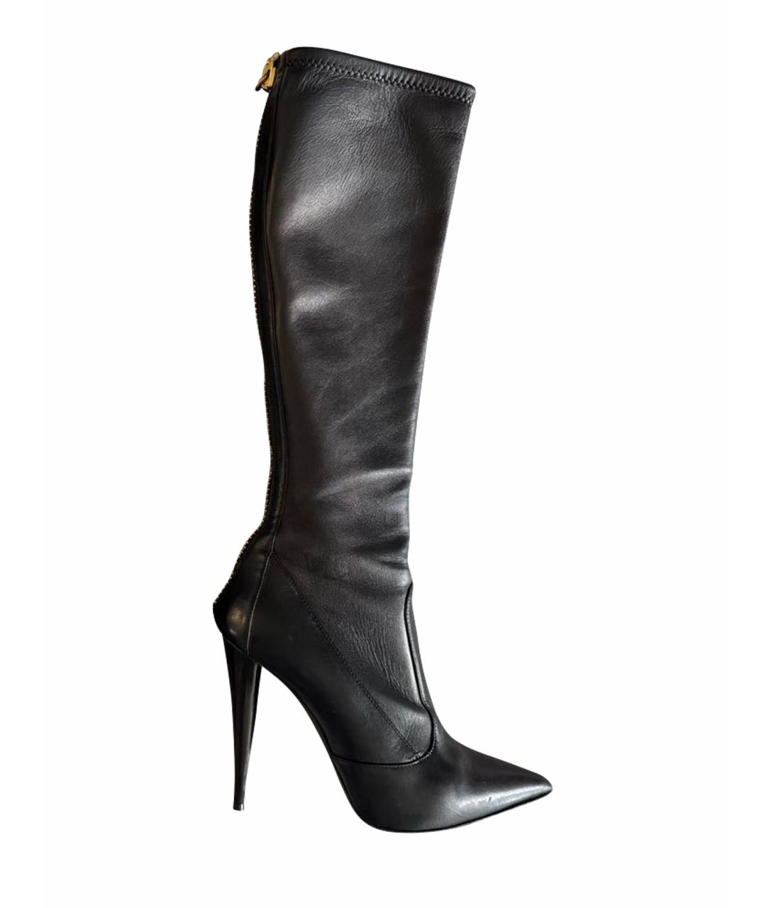 GIUSEPPE ZANOTTI DESIGN Черные кожаные сапоги, фото 1