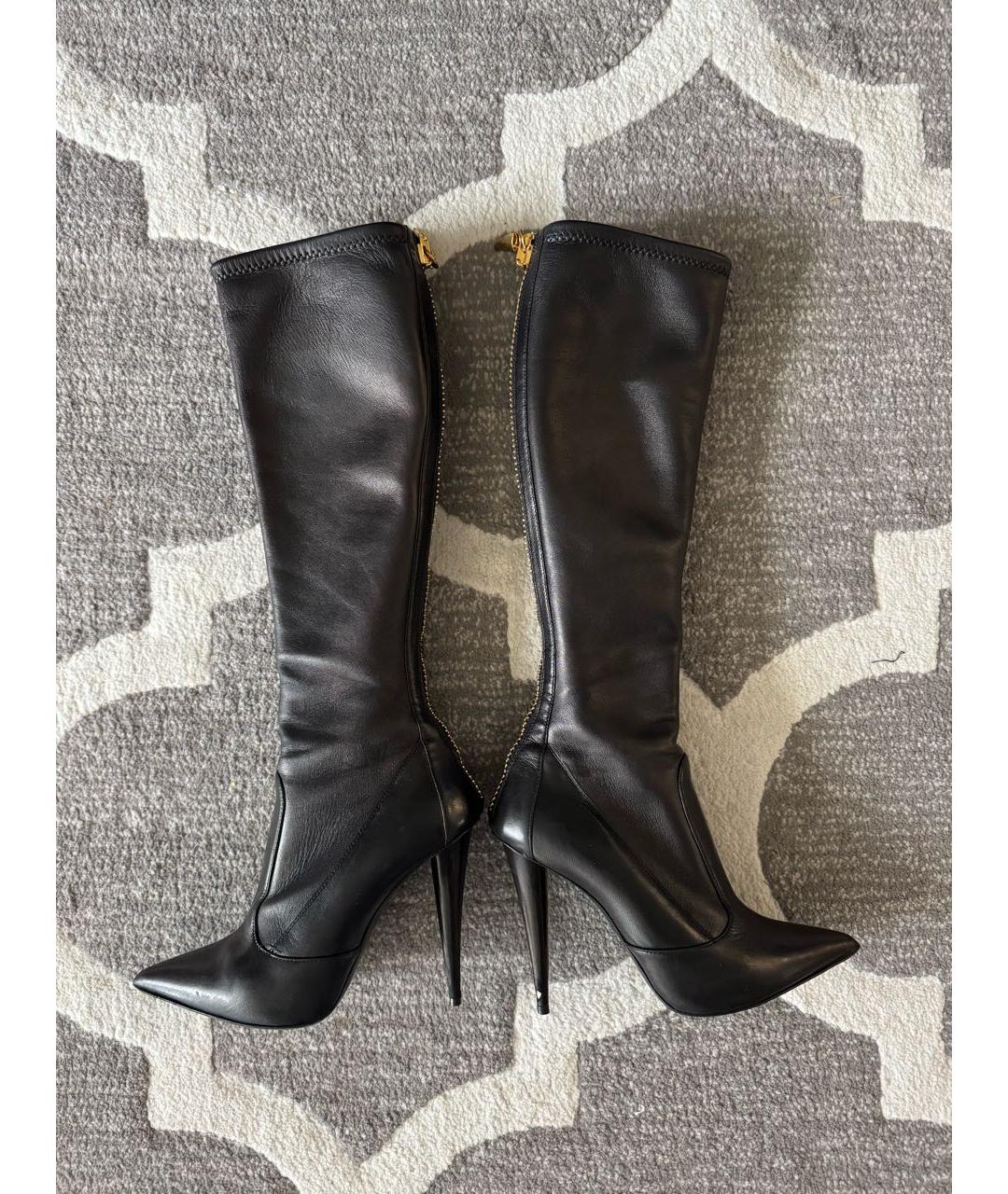 GIUSEPPE ZANOTTI DESIGN Черные кожаные сапоги, фото 6