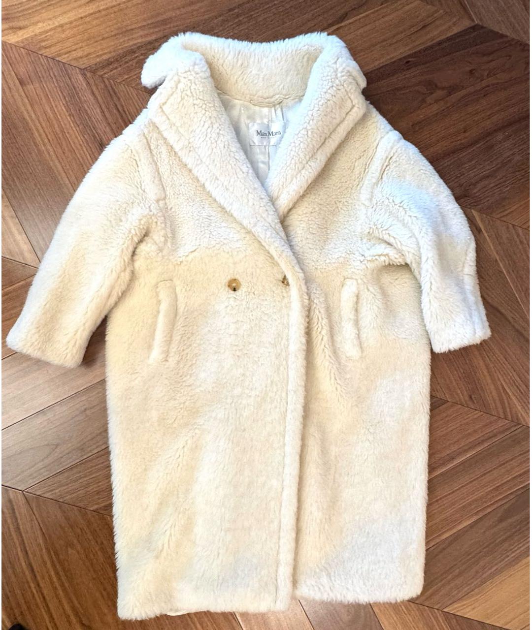 MAX MARA Белая шерстяная шуба, фото 6