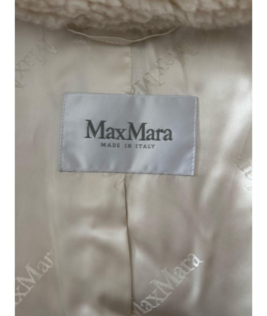 MAX MARA Белая шерстяная шуба, фото 4