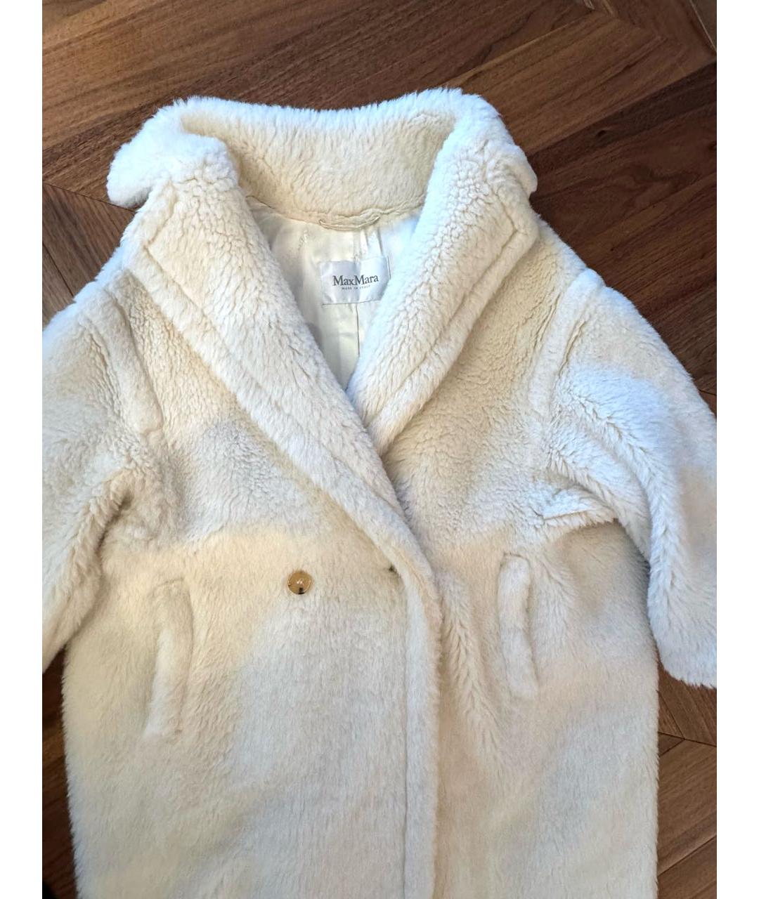 MAX MARA Белая шерстяная шуба, фото 3