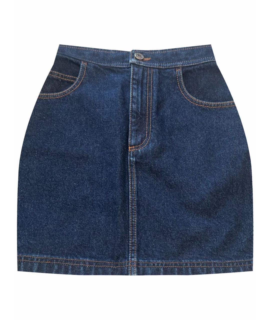 GIVENCHY Темно-синяя хлопковая юбка мини, фото 1