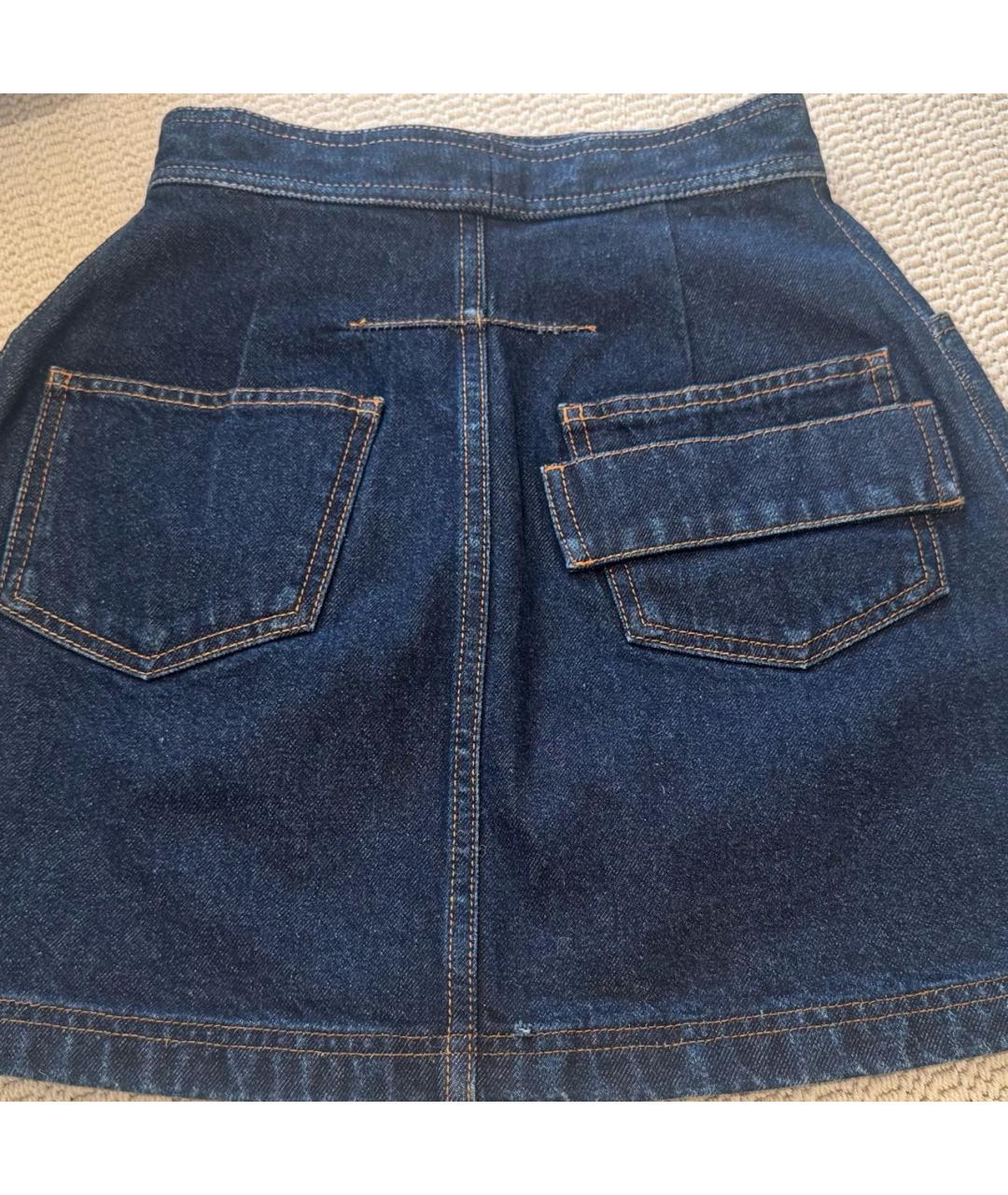 GIVENCHY Темно-синяя хлопковая юбка мини, фото 3