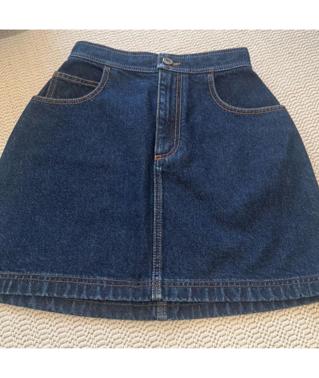 GIVENCHY Темно-синяя хлопковая юбка мини, фото 4