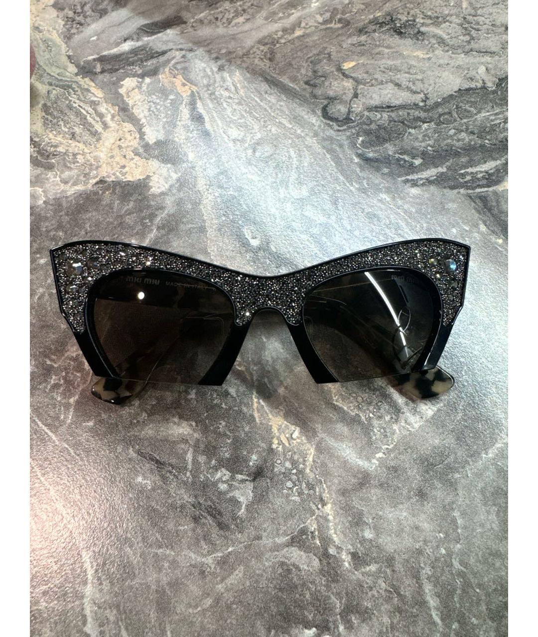 MIU MIU Черные пластиковые солнцезащитные очки, фото 8