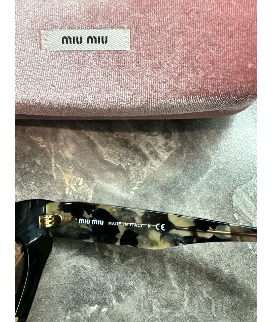 MIU MIU Черные пластиковые солнцезащитные очки, фото 5