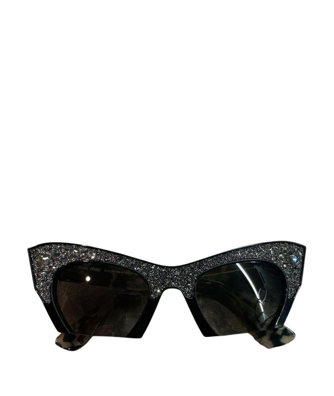 MIU MIU Черные пластиковые солнцезащитные очки, фото 1