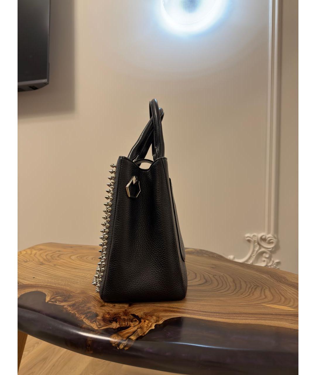 PHILIPP PLEIN Черная кожаная сумка тоут, фото 3