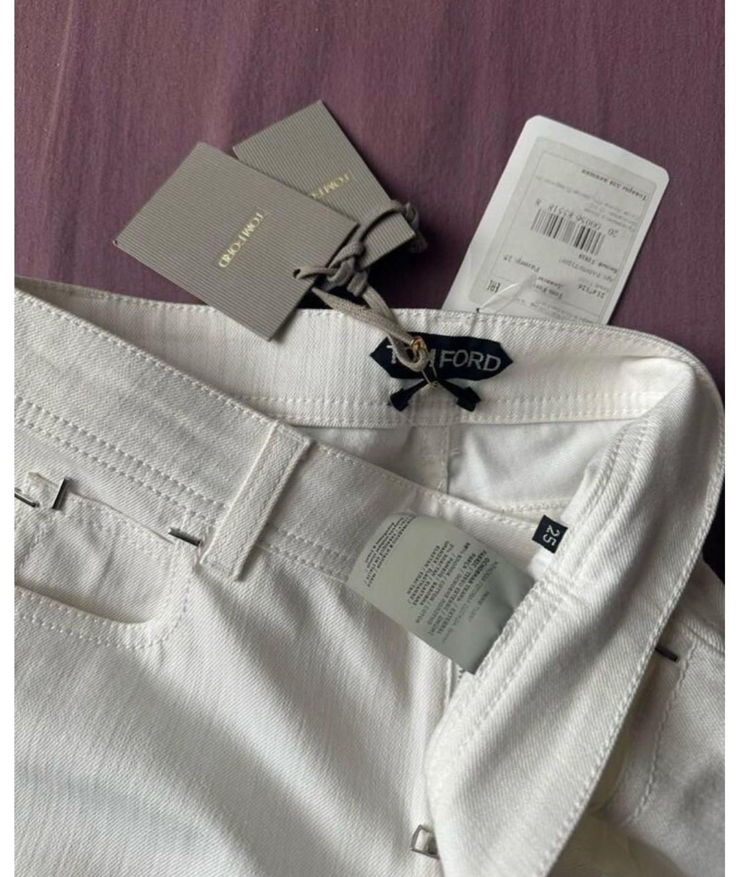 TOM FORD Белые хлопковые джинсы слим, фото 4