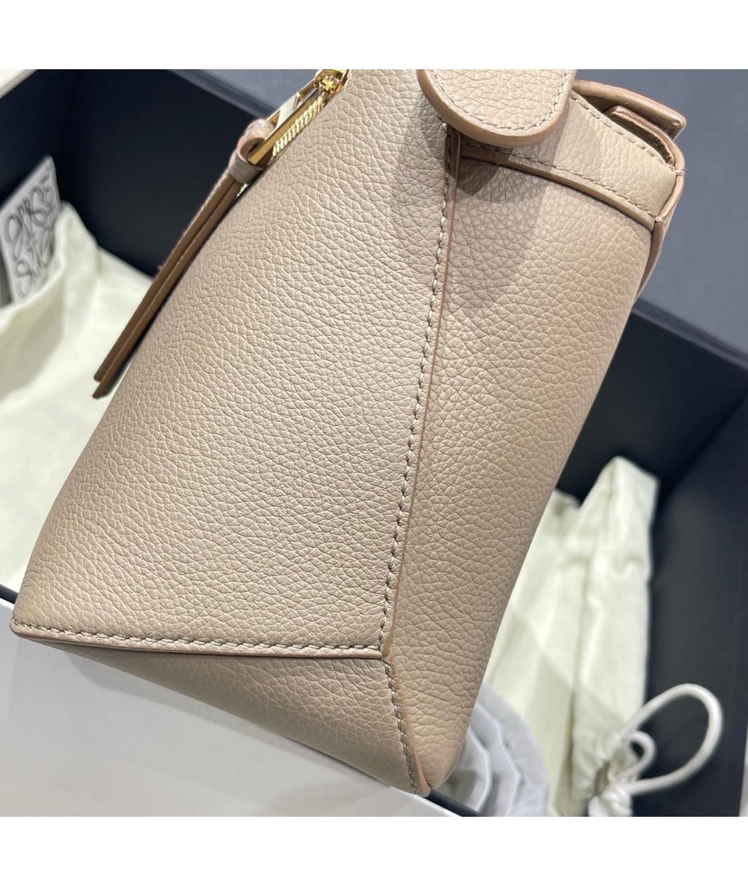 LOEWE Бежевая кожаная сумка через плечо, фото 6