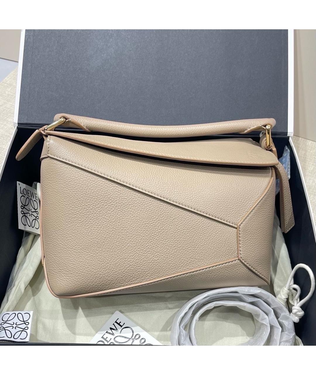 LOEWE Бежевая кожаная сумка через плечо, фото 7