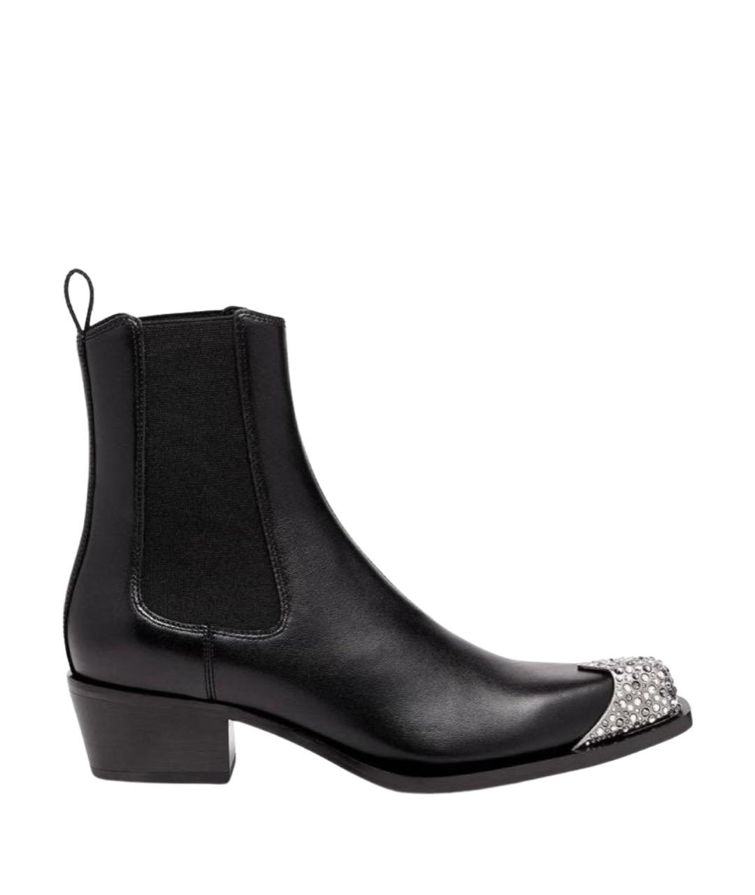 DIESEL Черные кожаные ботильоны, фото 1