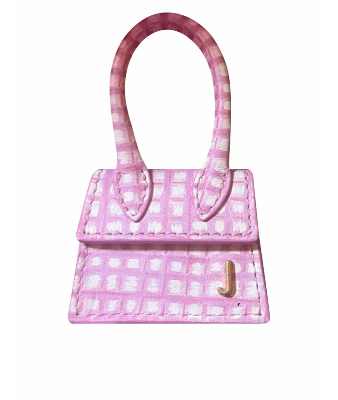 JACQUEMUS Розовая кожаная сумка через плечо, фото 1