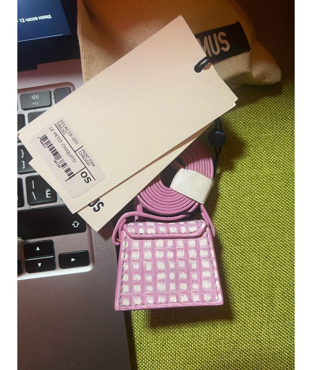 JACQUEMUS Розовая кожаная сумка через плечо, фото 2