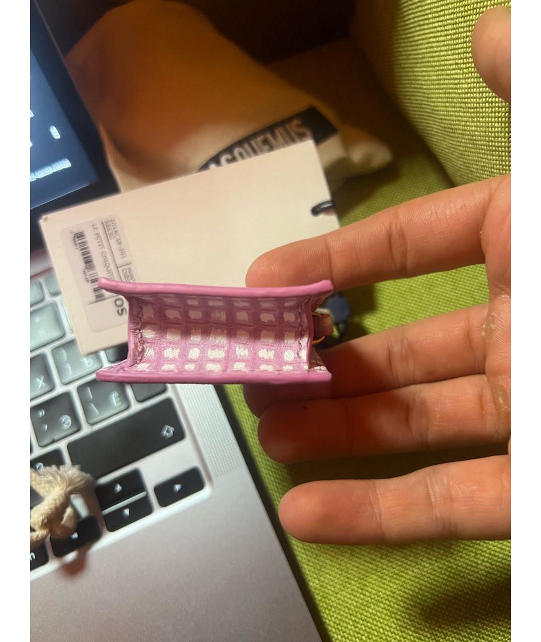 JACQUEMUS Розовая кожаная сумка через плечо, фото 3