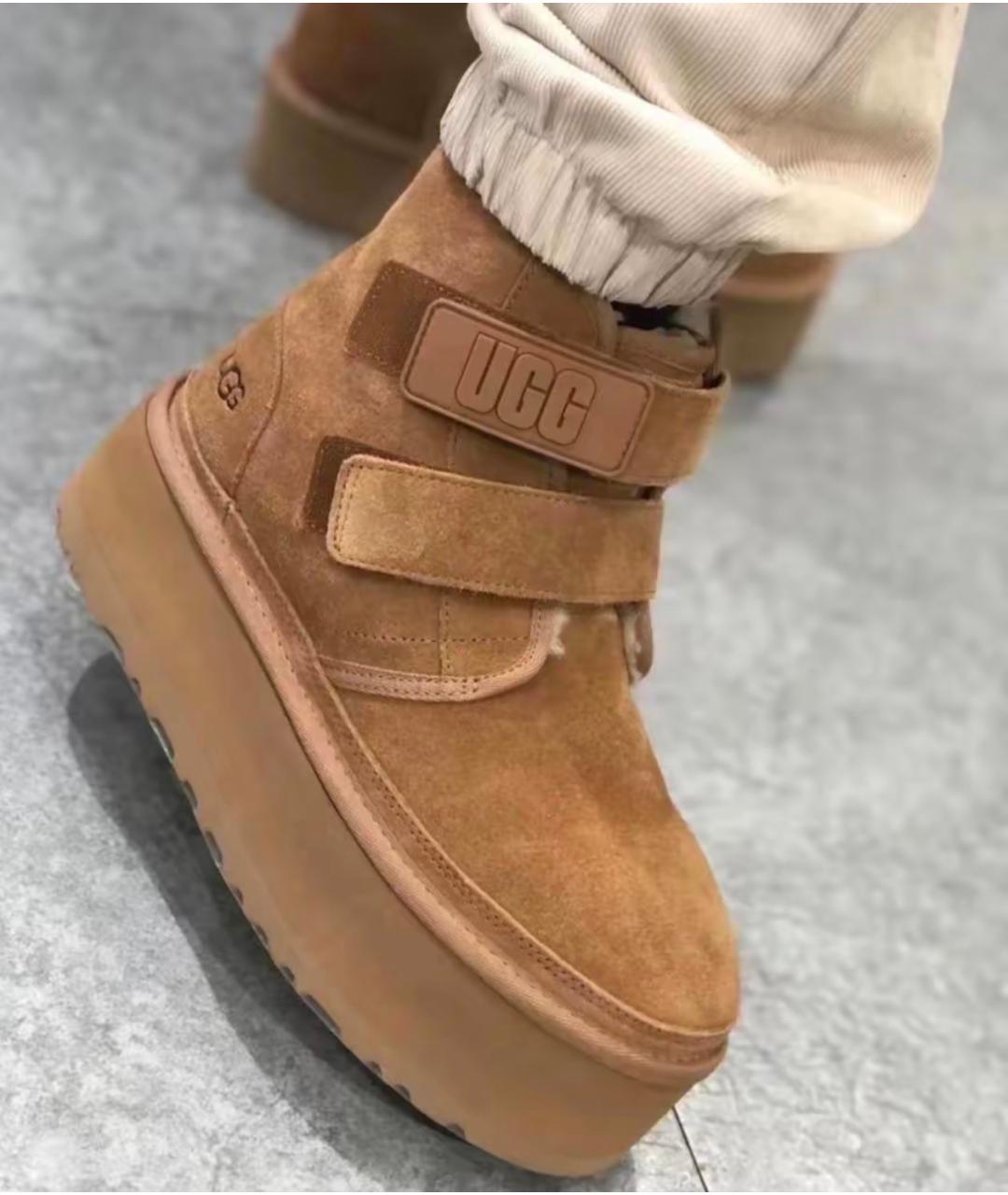 UGG AUSTRALIA Коричневые замшевые ботинки, фото 4