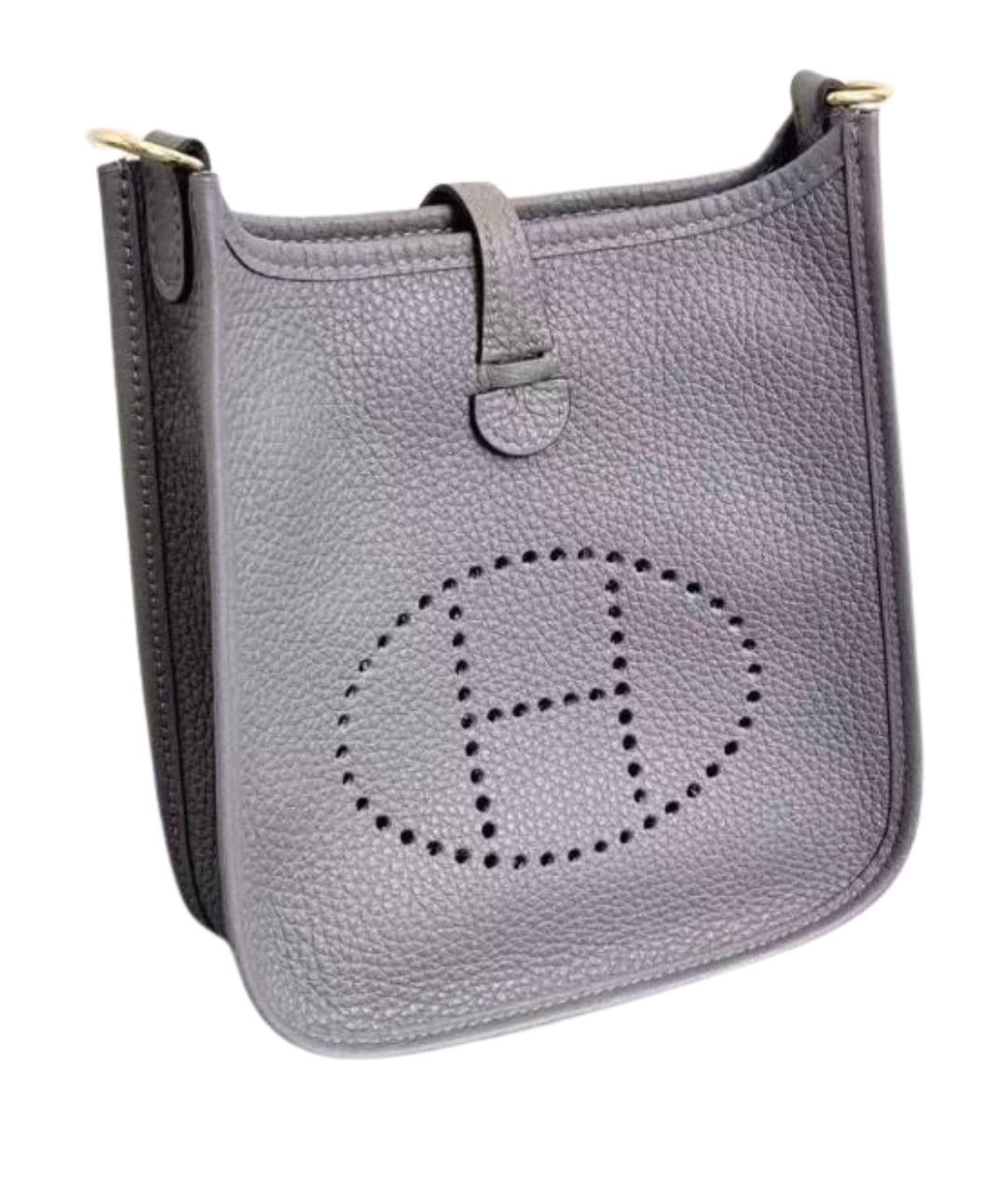 HERMES Серая кожаная сумка через плечо, фото 1