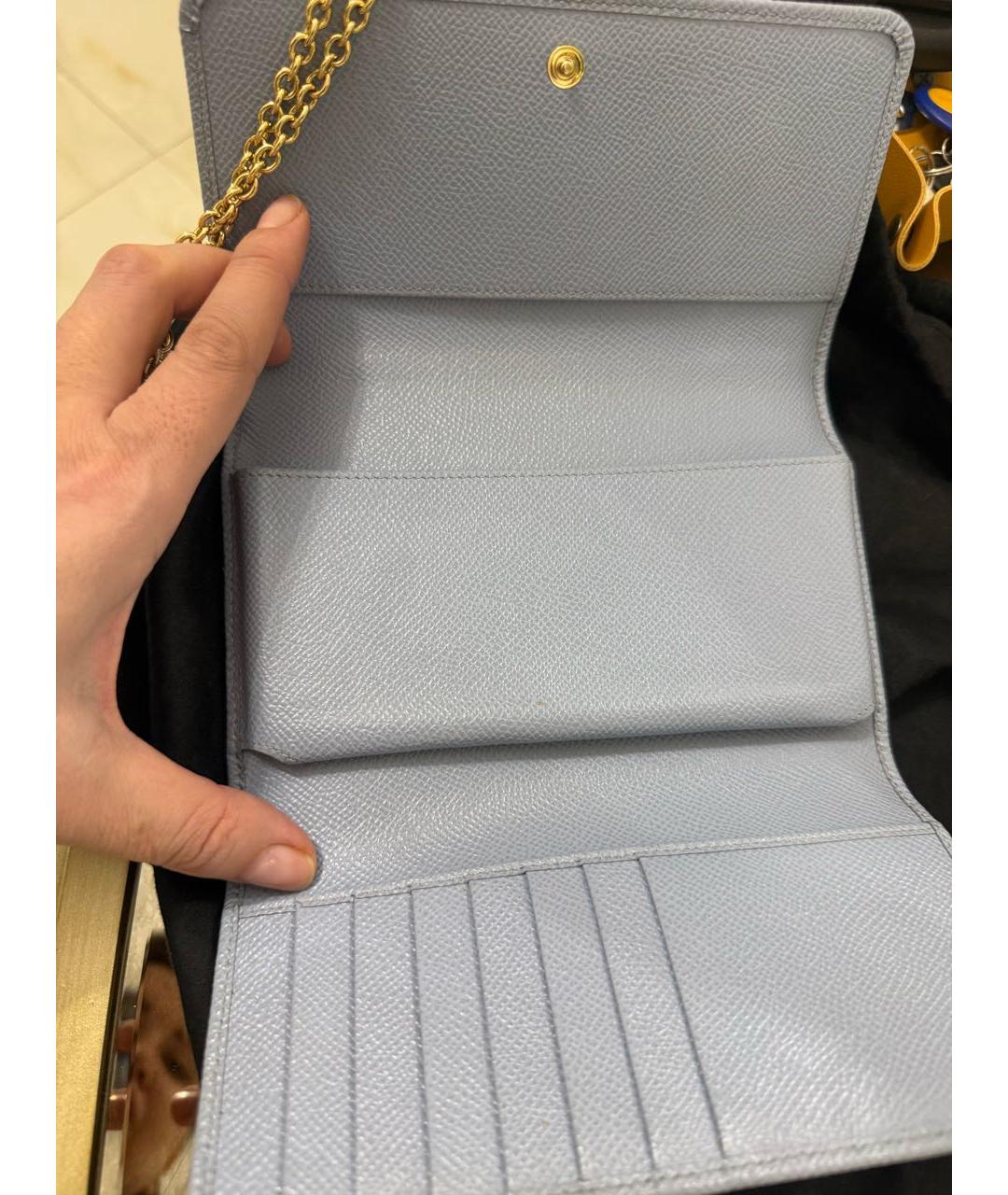 DOLCE&GABBANA Голубая кожаная сумка через плечо, фото 2