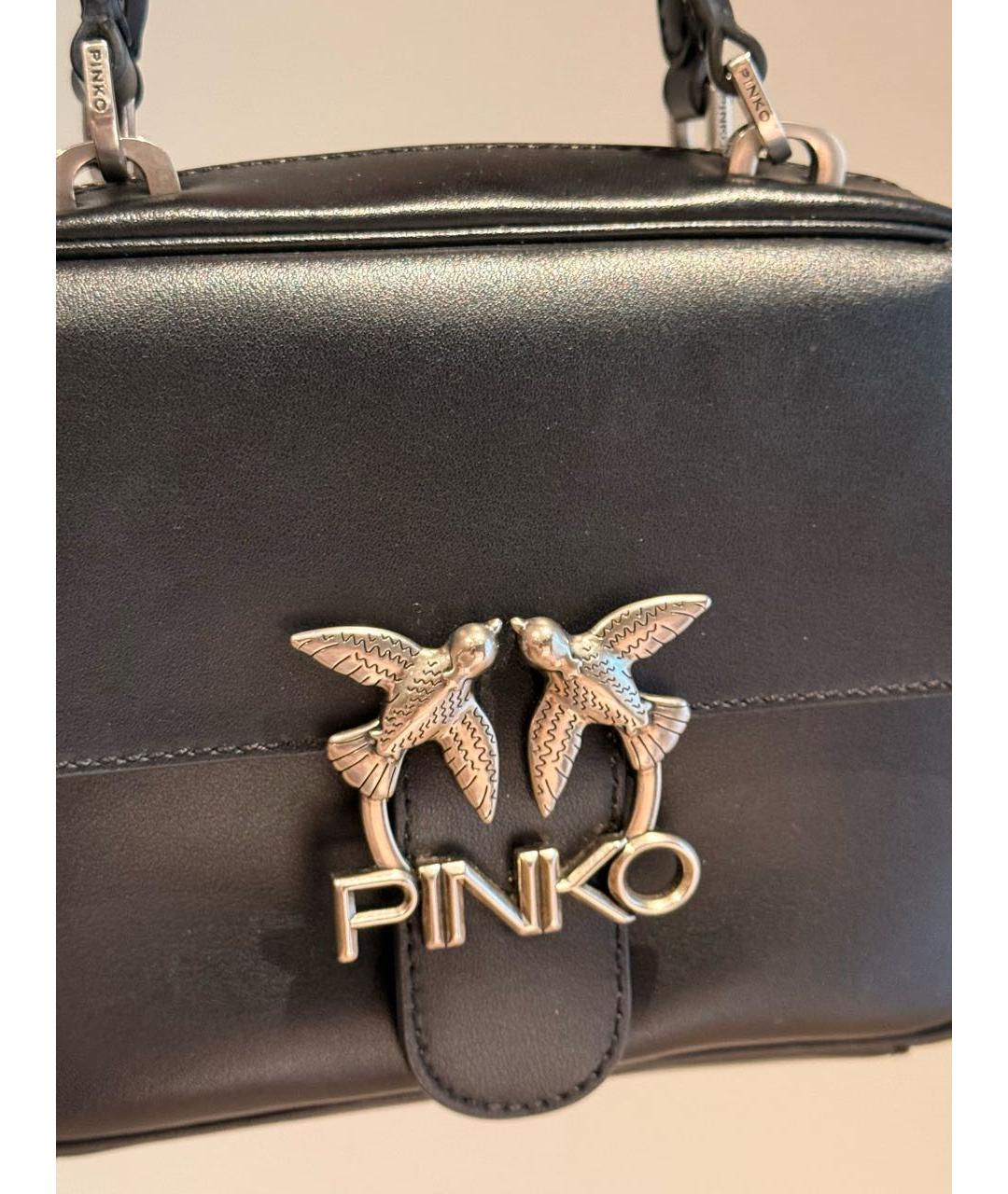 PINKO Черная кожаная сумка через плечо, фото 6