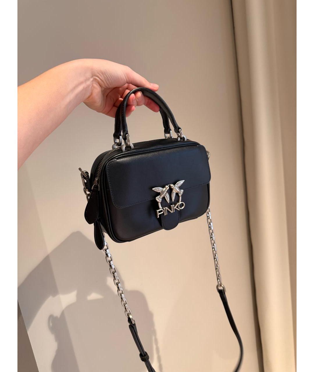 PINKO Черная кожаная сумка через плечо, фото 2