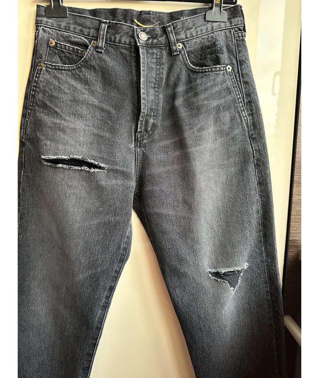 SAINT LAURENT Черные хлопковые джинсы слим, фото 4