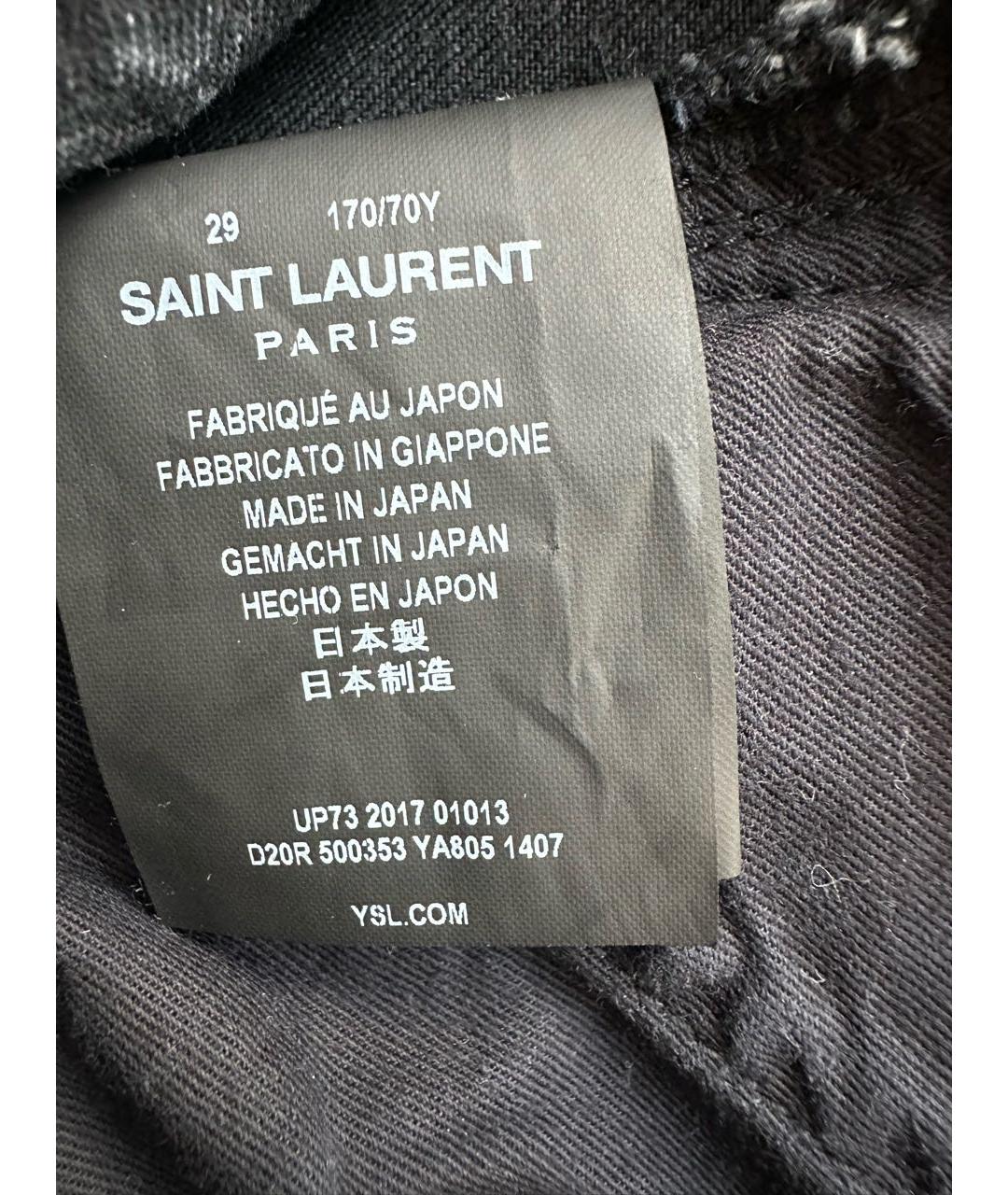 SAINT LAURENT Черные хлопковые джинсы слим, фото 6