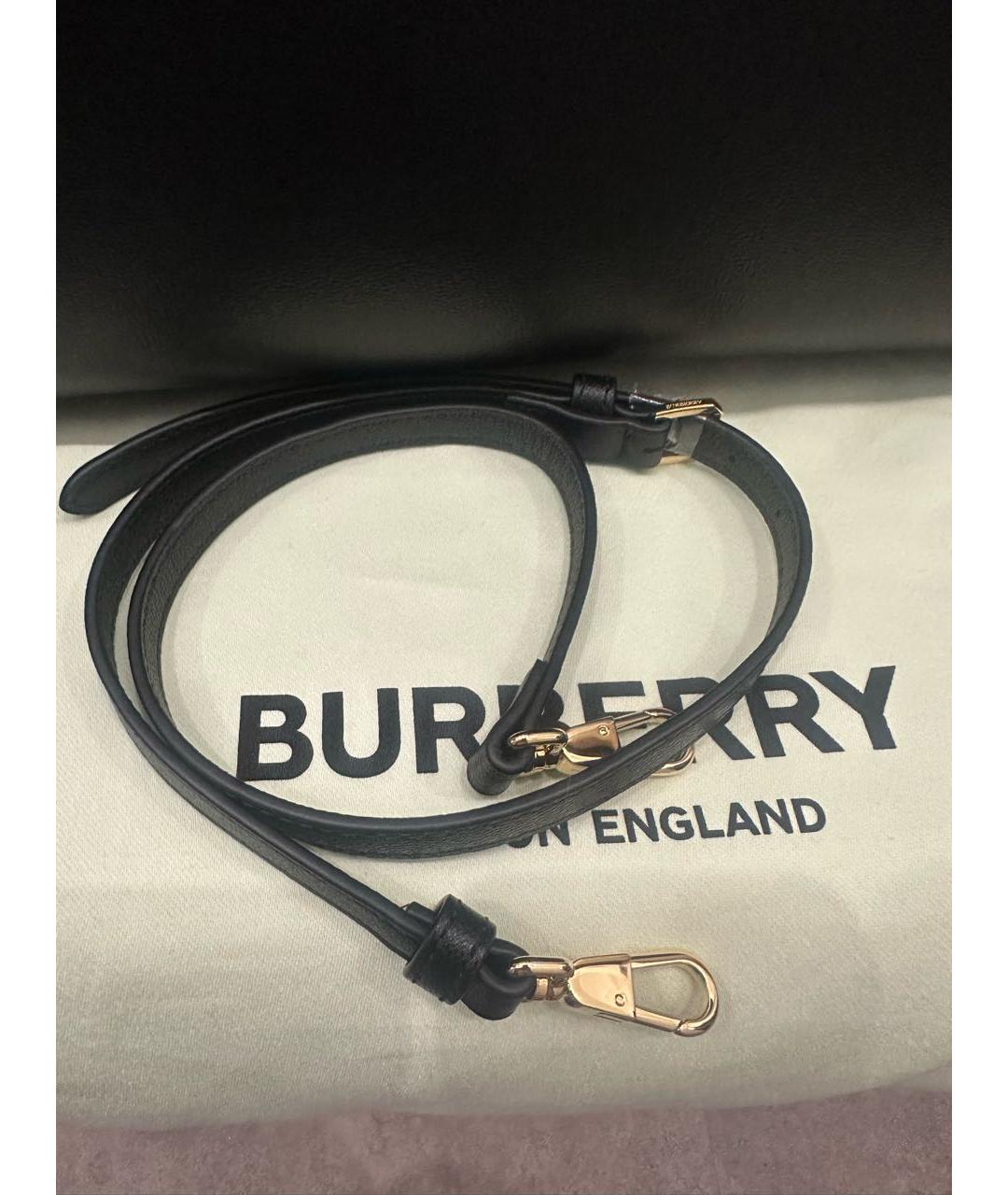 BURBERRY Черная кожаная сумка с короткими ручками, фото 6