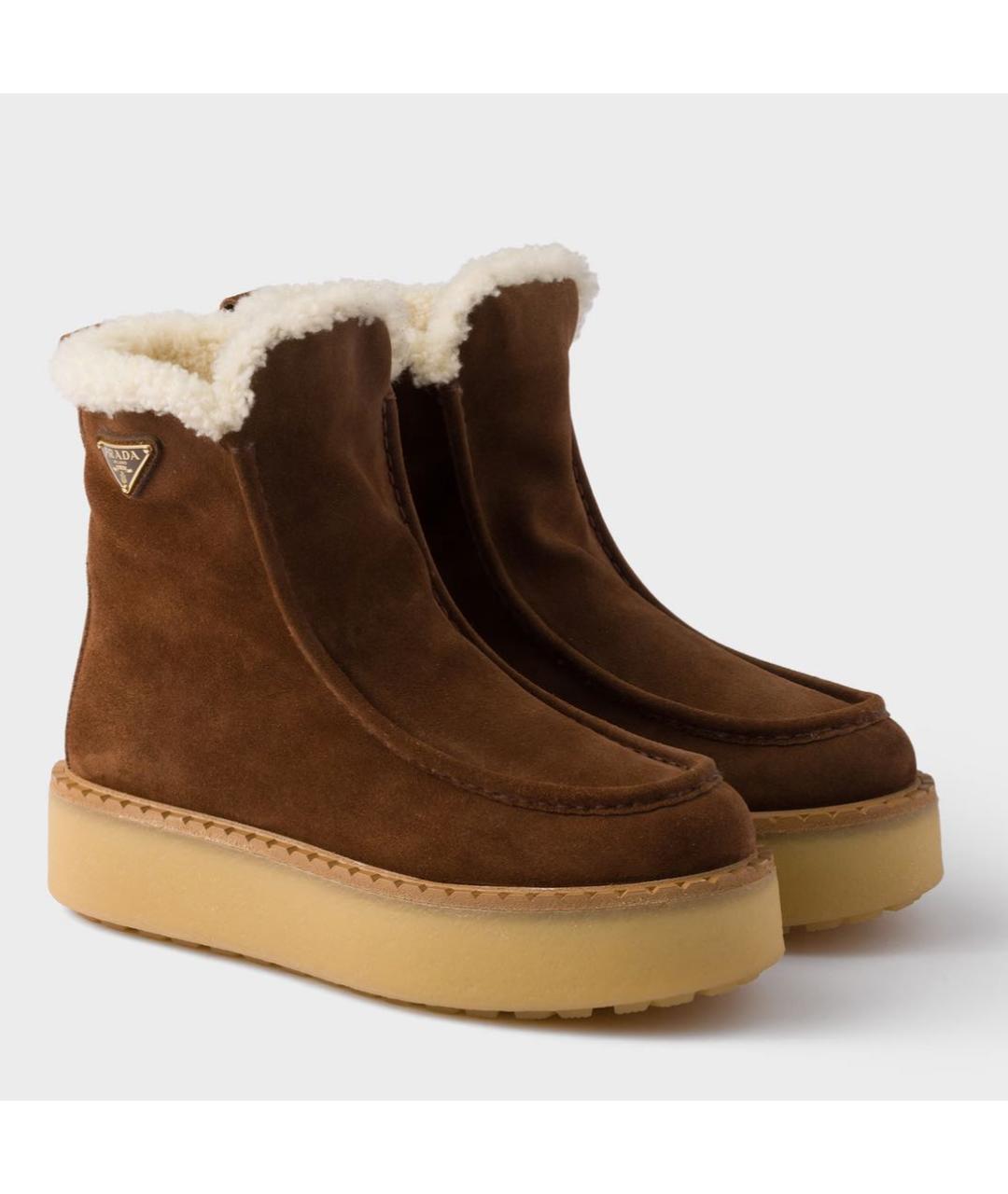 PRADA Коричневые ботинки, фото 4
