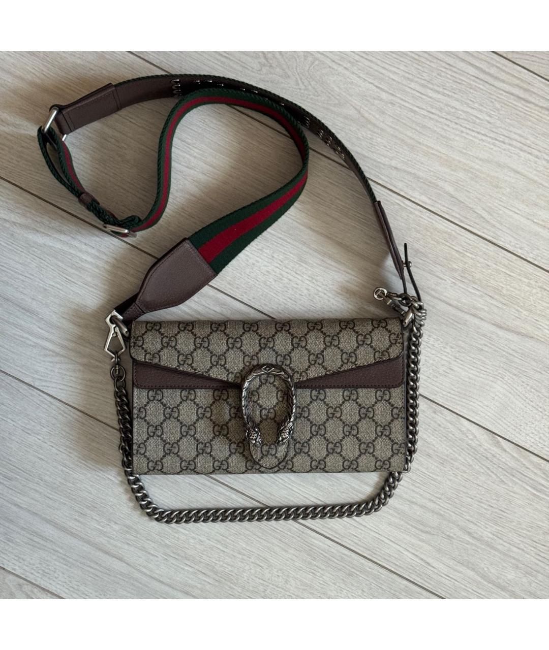 GUCCI Бежевая кожаная сумка через плечо, фото 2