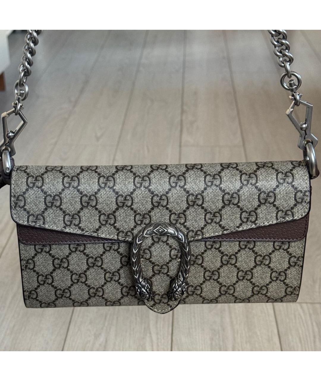 GUCCI Бежевая кожаная сумка через плечо, фото 7