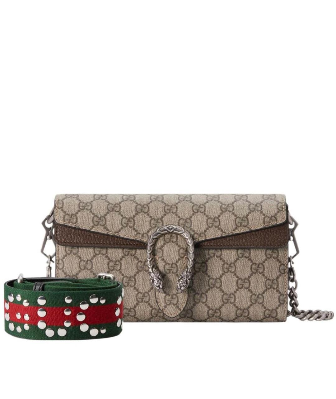 GUCCI Бежевая кожаная сумка через плечо, фото 1