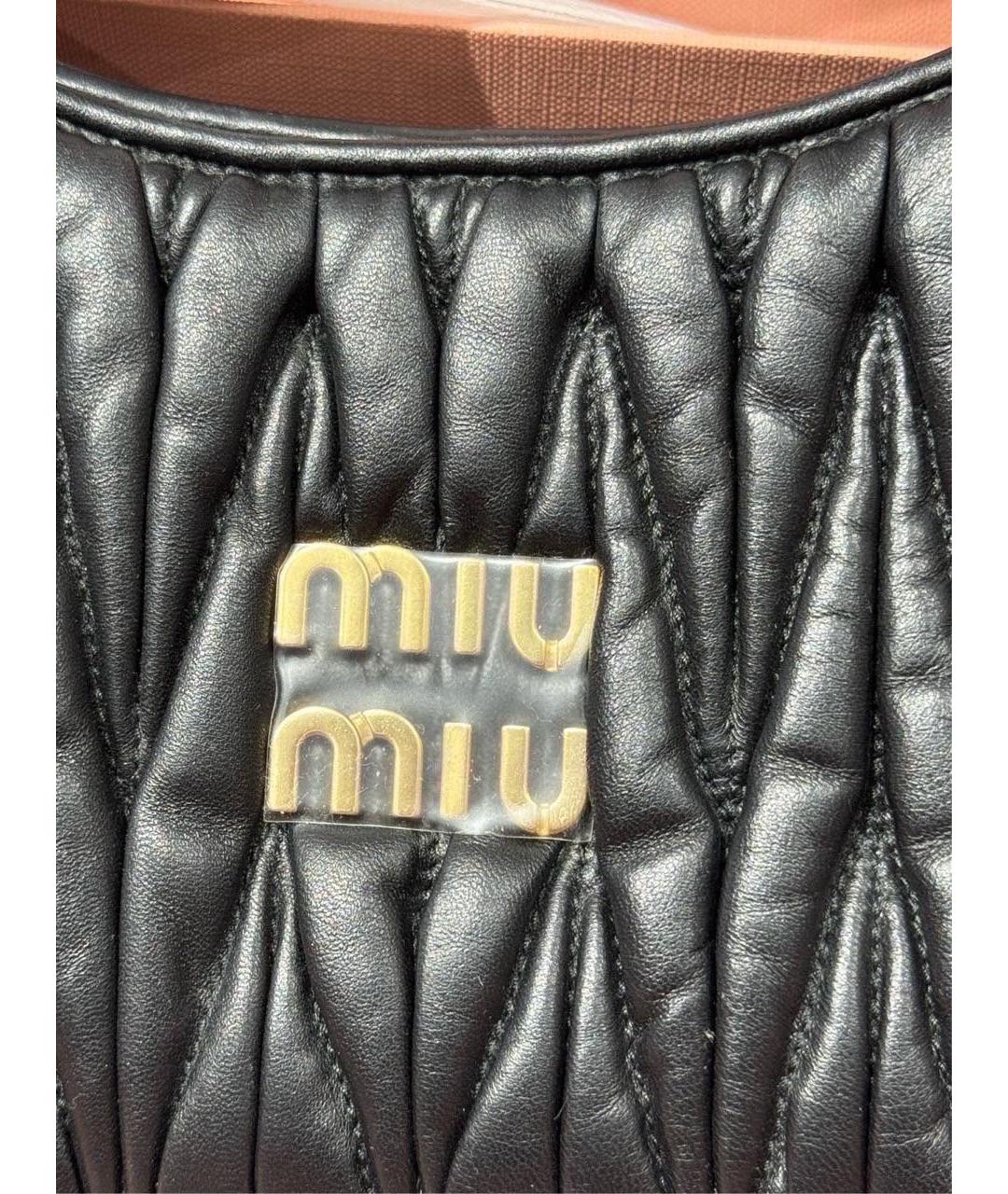 MIU MIU Черная кожаная сумка через плечо, фото 2